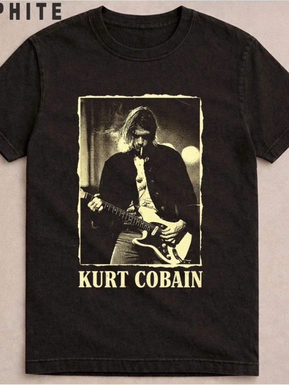 Black Graphic Kurt Cobain Tribute Tee collector item